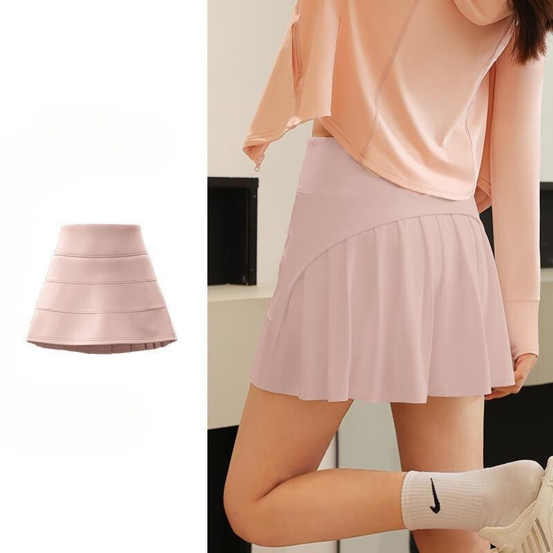 Women's Summer Ice Pleated Fitness Skirt: A-Line Style