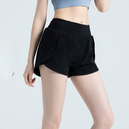 Women's Anti-Exposure Yoga Shorts with Side Pockets