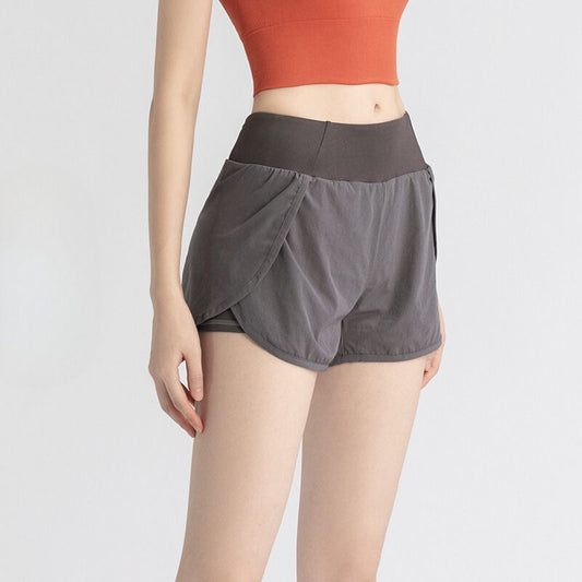 Women's Anti-Exposure Yoga Shorts with Side Pockets